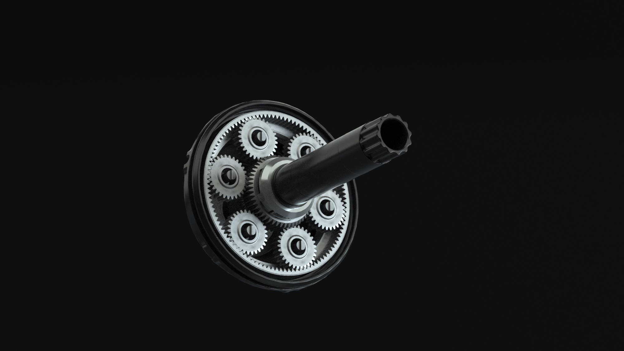 A cutaway view inside an internal shifting hub.