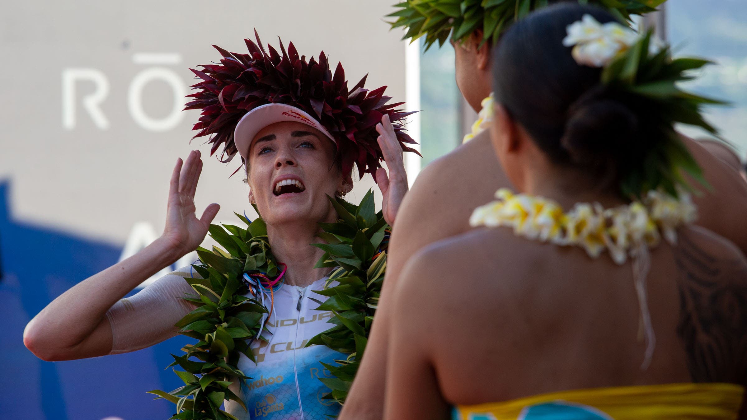 Lucy Charles-Barclay wins the women's 2023 Ironman World Championship in Hawaii.