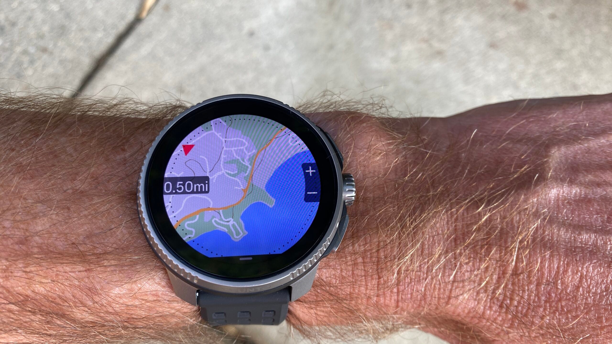 A shot of the navigation screen of the Suunto Race reviewed for our smartwatch readers