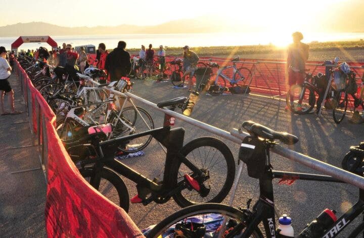Athletes set up transition at Rage Triathlon, one of the best sprint and Olympic races of 2025.