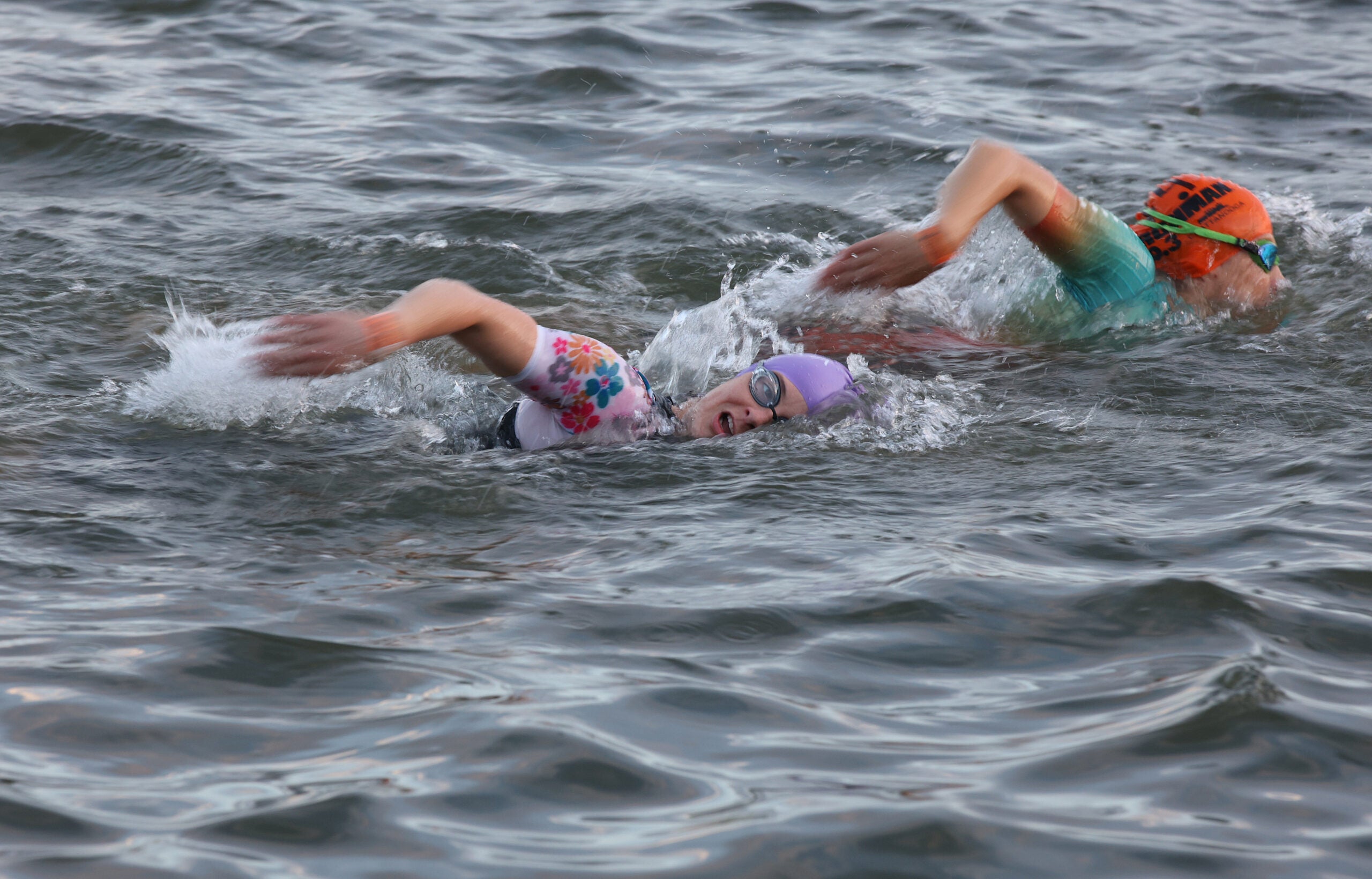Ironman 70.3 Chattanooga results: Sarah True and Alice Alberts power through the swim course at Ironman 70.3 Chattanooga.