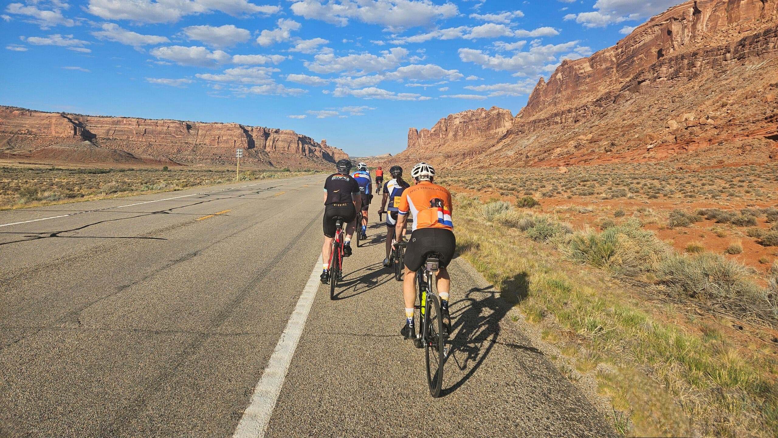 Members of the Rocky Mountain Triathlon Club test and review road and aero helmets for triathlon during a club train-cation in Moab.