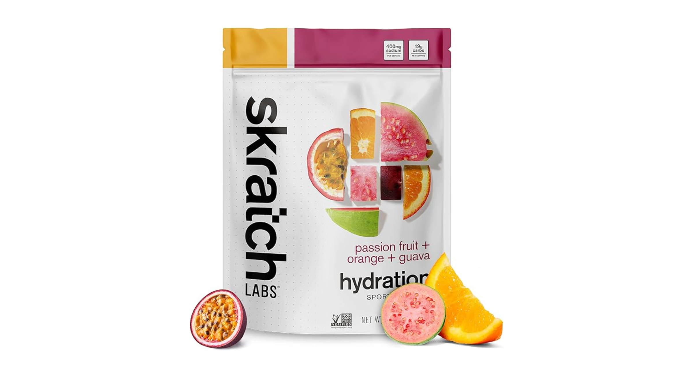 Scratch Labs sports drink bag on a white background, on sale for Amazon Prime Day