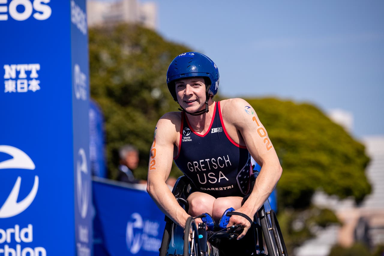 Racing wheelchairs, like the one Kendall Gretsch will use to race paratriathlon at the Paris Paralympic Games, run about $5,000.