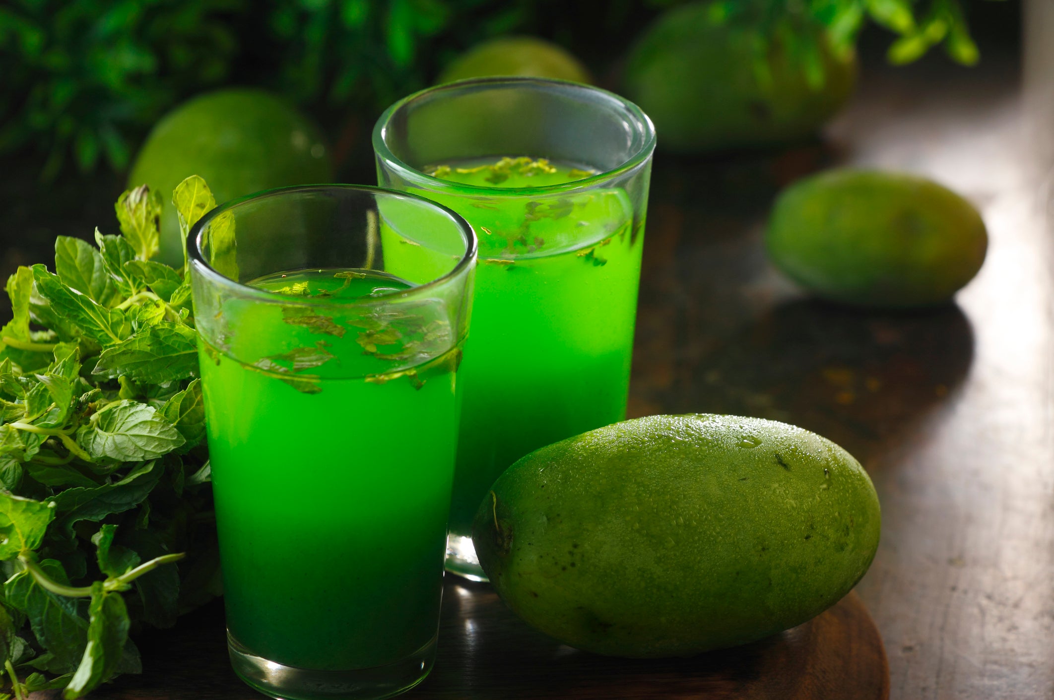 Aam Panna gets its electrolytes from green mangoes, making for a refreshing and rehydrating mocktail.