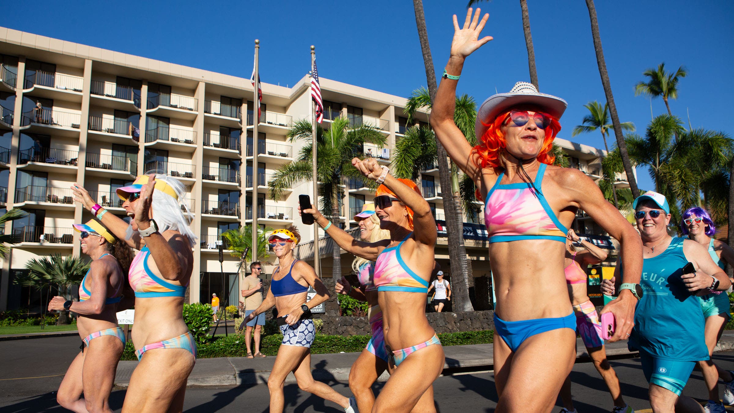 Matching underwear, hats, wigs and flair rule the day.