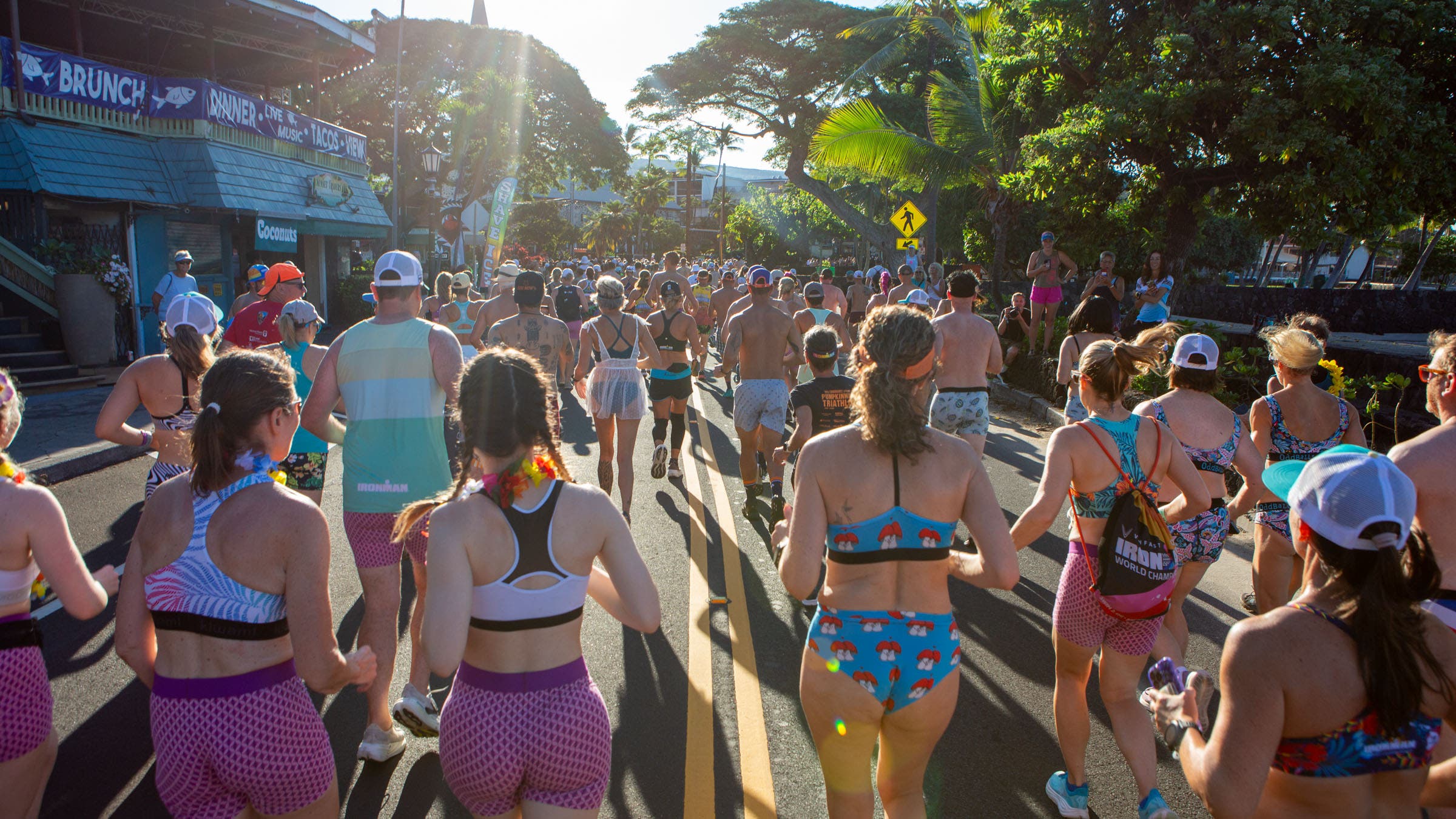 The streets are filled with athletes, locals, and spectators alike, running in their britches.