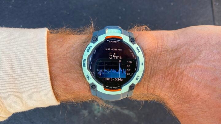 The Garmin Instinct 3 line has a vast library of highly customizable sport modes and excellent physio monitoring like HRV (pictured).