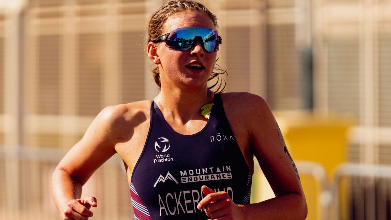 The only thing that has kept Erika Ackerlund from stepping down from elite triathlon competition is the silver medal Team USA earned in Abu Dhabi in February 2025, which helped fund her training this year.
