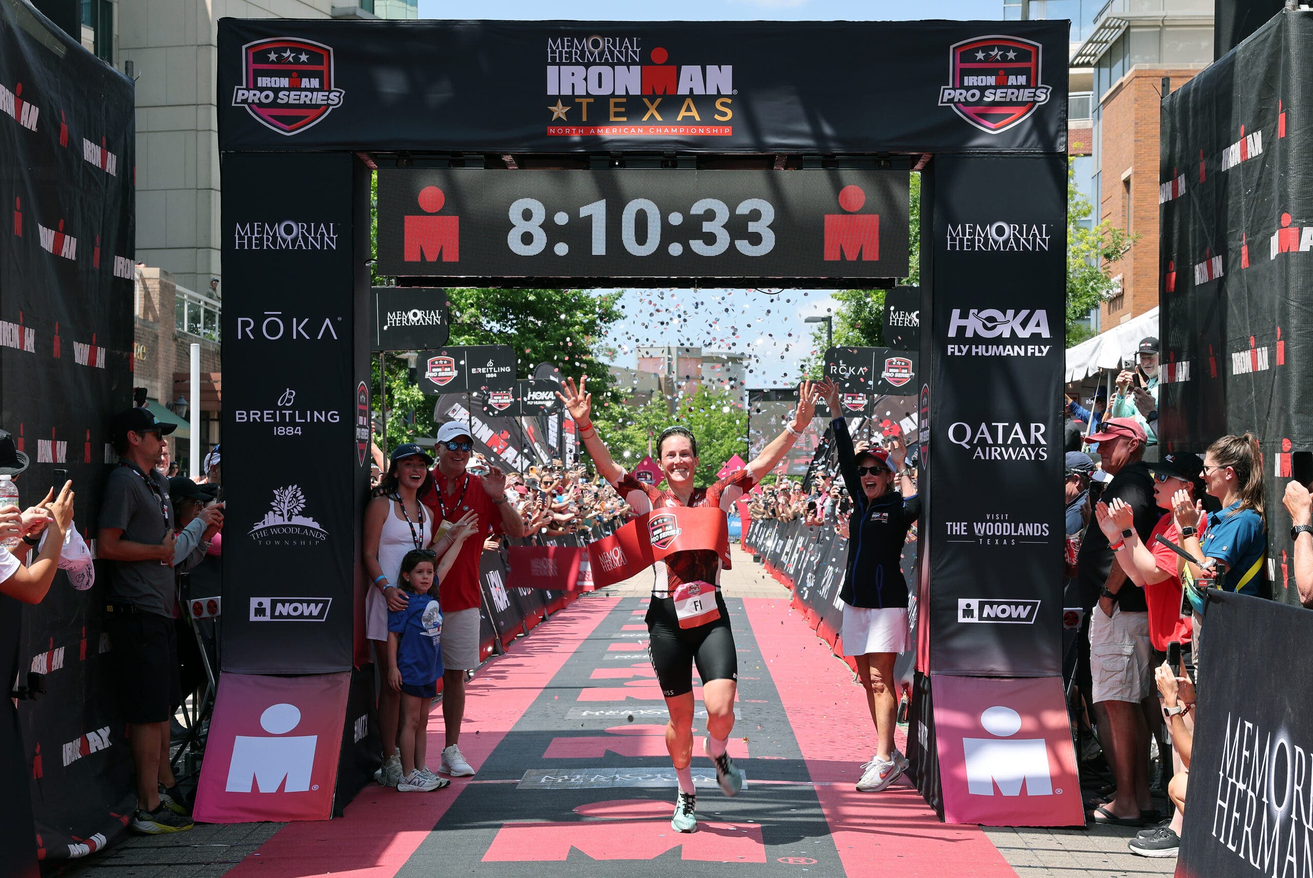 Kat Matthews records the fastest-ever women's time for an Ironman with 8:10:34 in Texas.