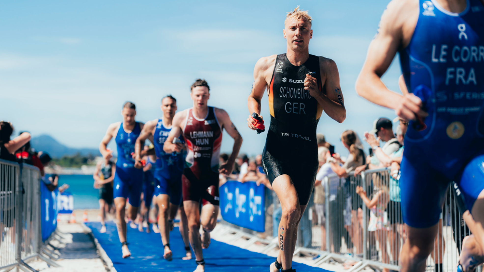 Jonas Schomburg took third place at Ironman South Africa after an impressive swim and bike.