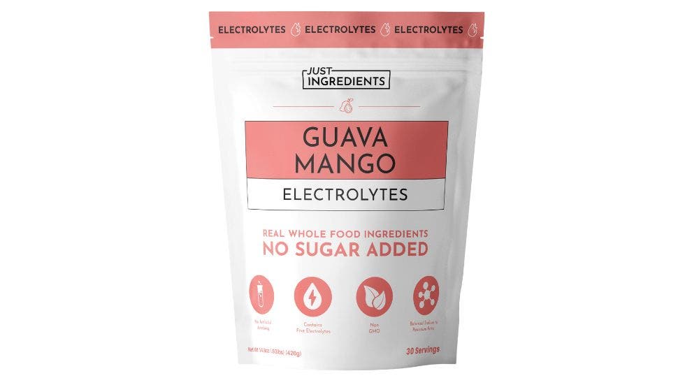 Just Ingredients Guava Mango, an excellent sugar-free electrolyte powder.