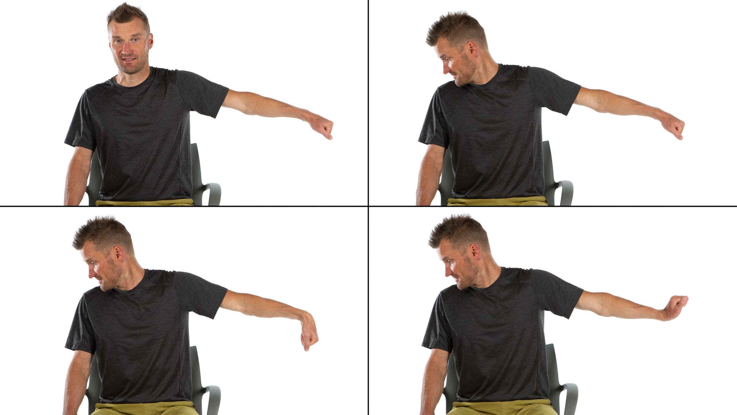 A demonstration of how to complete a Radial nerve glide, a nerve flossing technique for neck pain in cyclists.