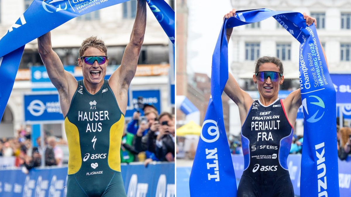 Periault and Hauser Win WTCS Hamburg, a 37-Minute Ironman Victory, and More Triathlon Results