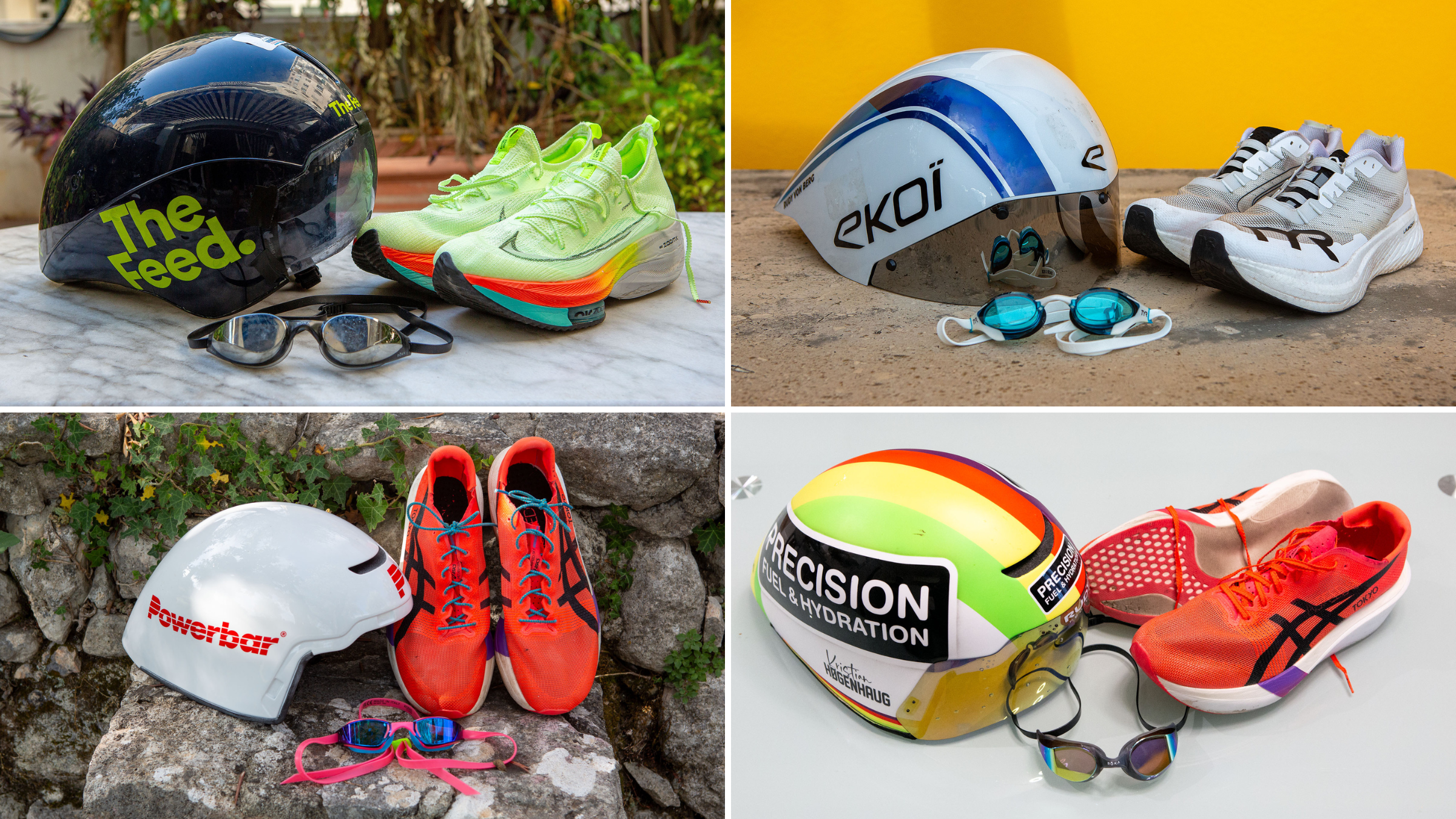 We detail the helmets, running shoes and goggles that Magnus Ditlev, Rudy von Berg, Sam Long, and Kristian Hogenhaug will be wearing for the 2025 Ironman World Championship in Nice Sunday.