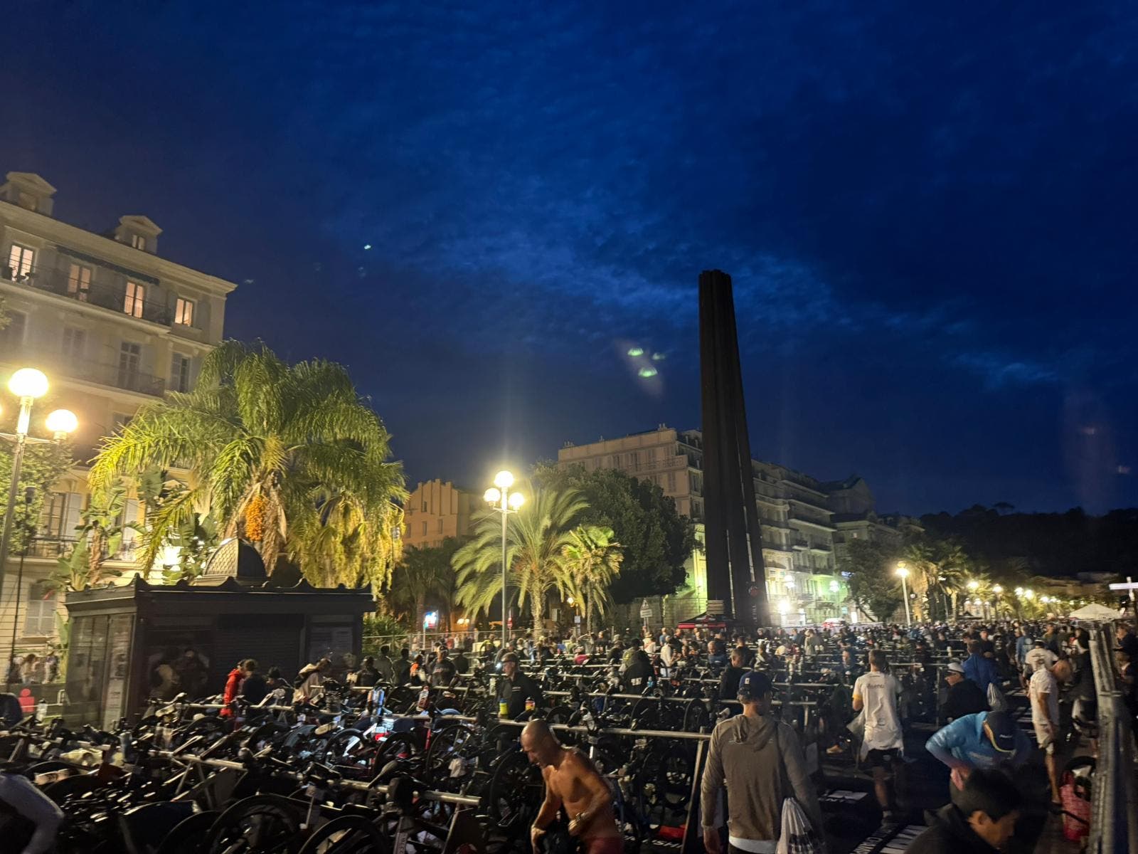 Transition before the men's 2025 Ironman World Championship in Nice, France