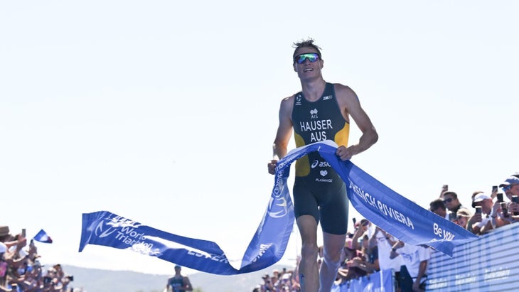 Hayden Wilde was looking to race well back-to-back in the French Riviera. But it was Matt Hauser who came out on top in the WTCS race.