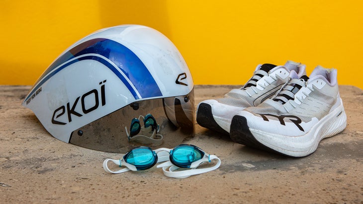 Rudy von Berg will be wearing an Ekoi TT Pure helmet, TYR Valkyrie Carbon running shoes, andTYR Tracer-X RZR Racing goggles. 
