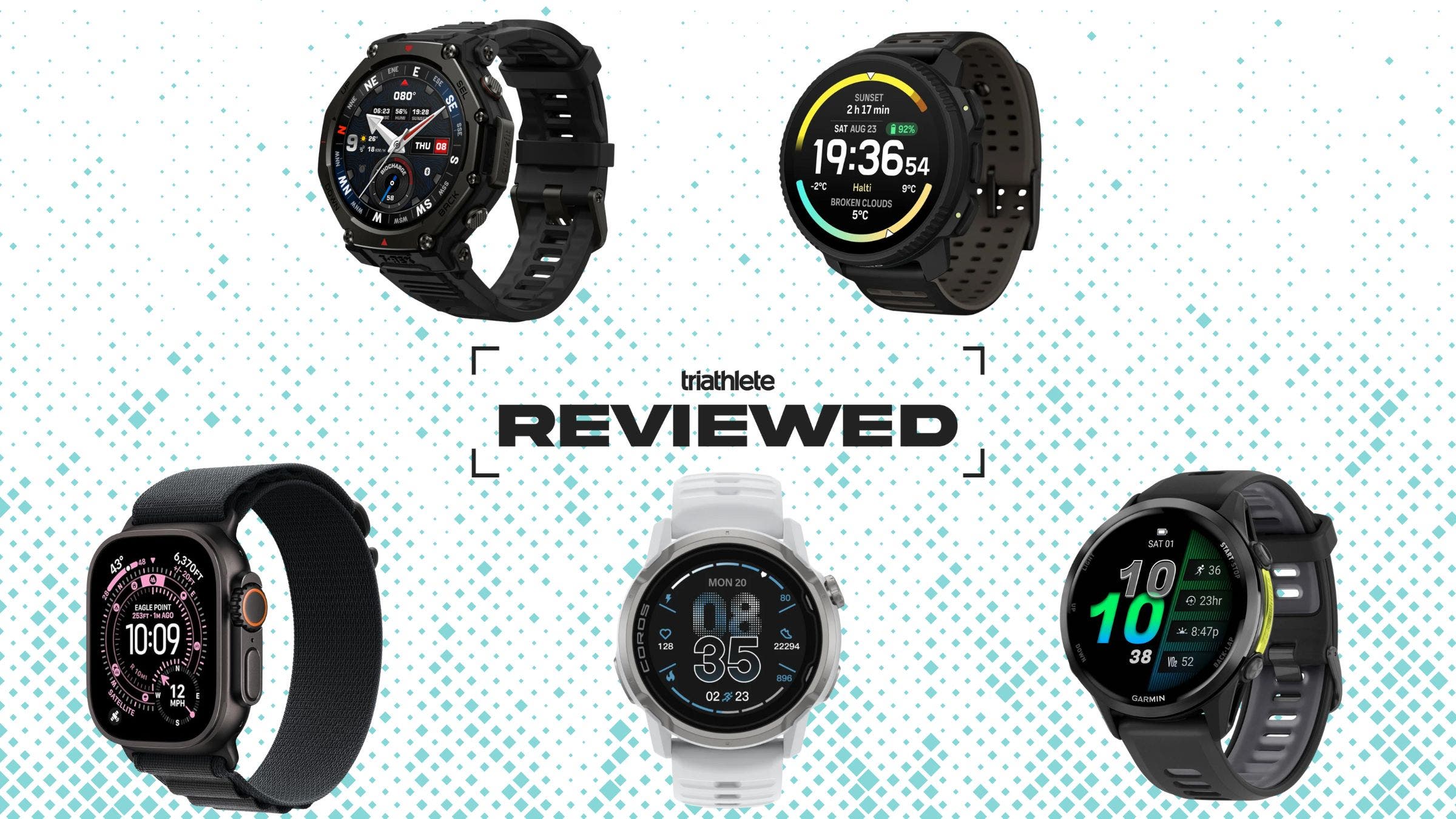 We hands-on review the best triathlon smartwatches, running watches for triathlon, GPS watches.