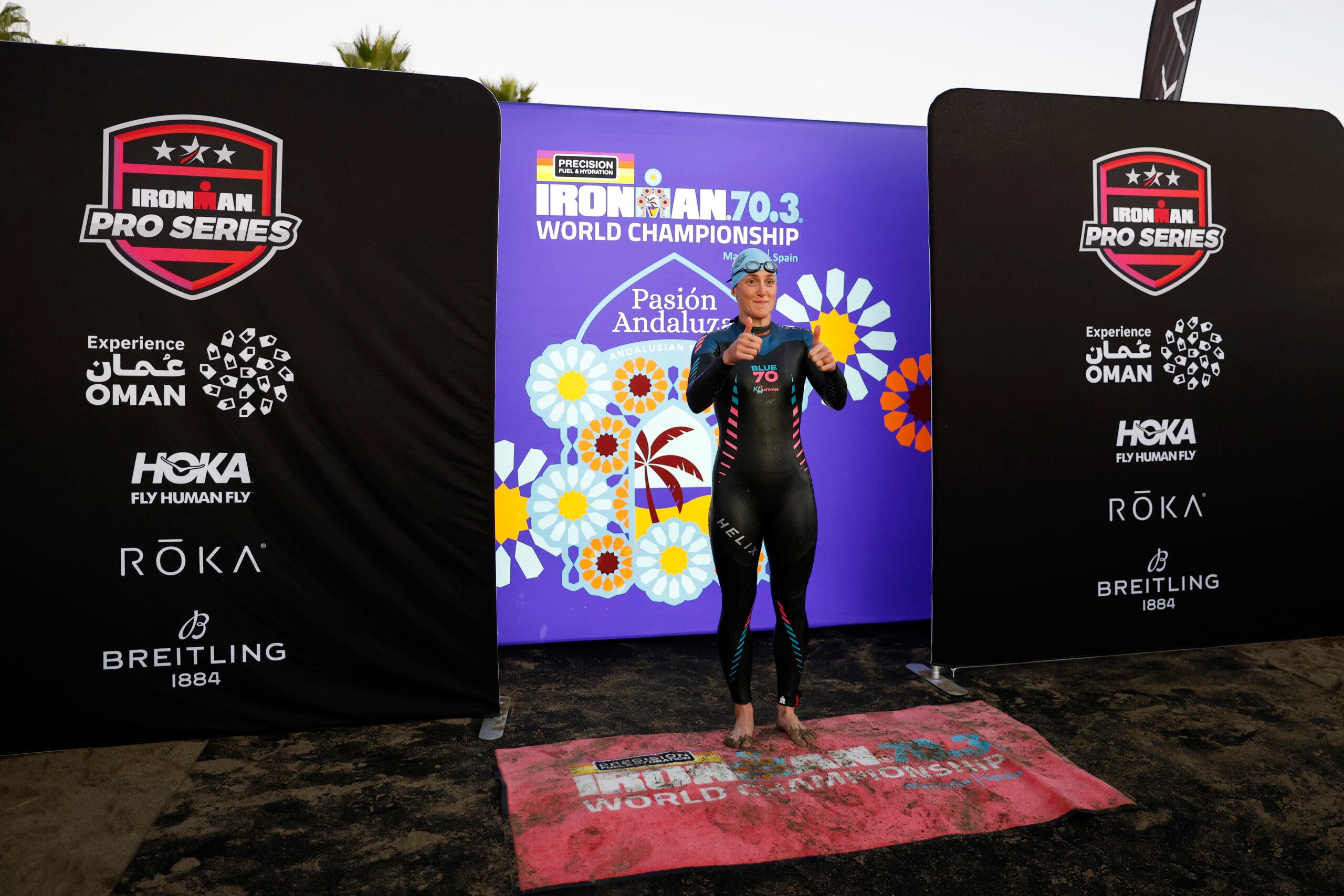 Kat Matthews was forced to accept a DNF during the run portion of the 2025 70.3 World Championship due to a calf strain. But she still had enough points to take home the Ironman Pro Series win.