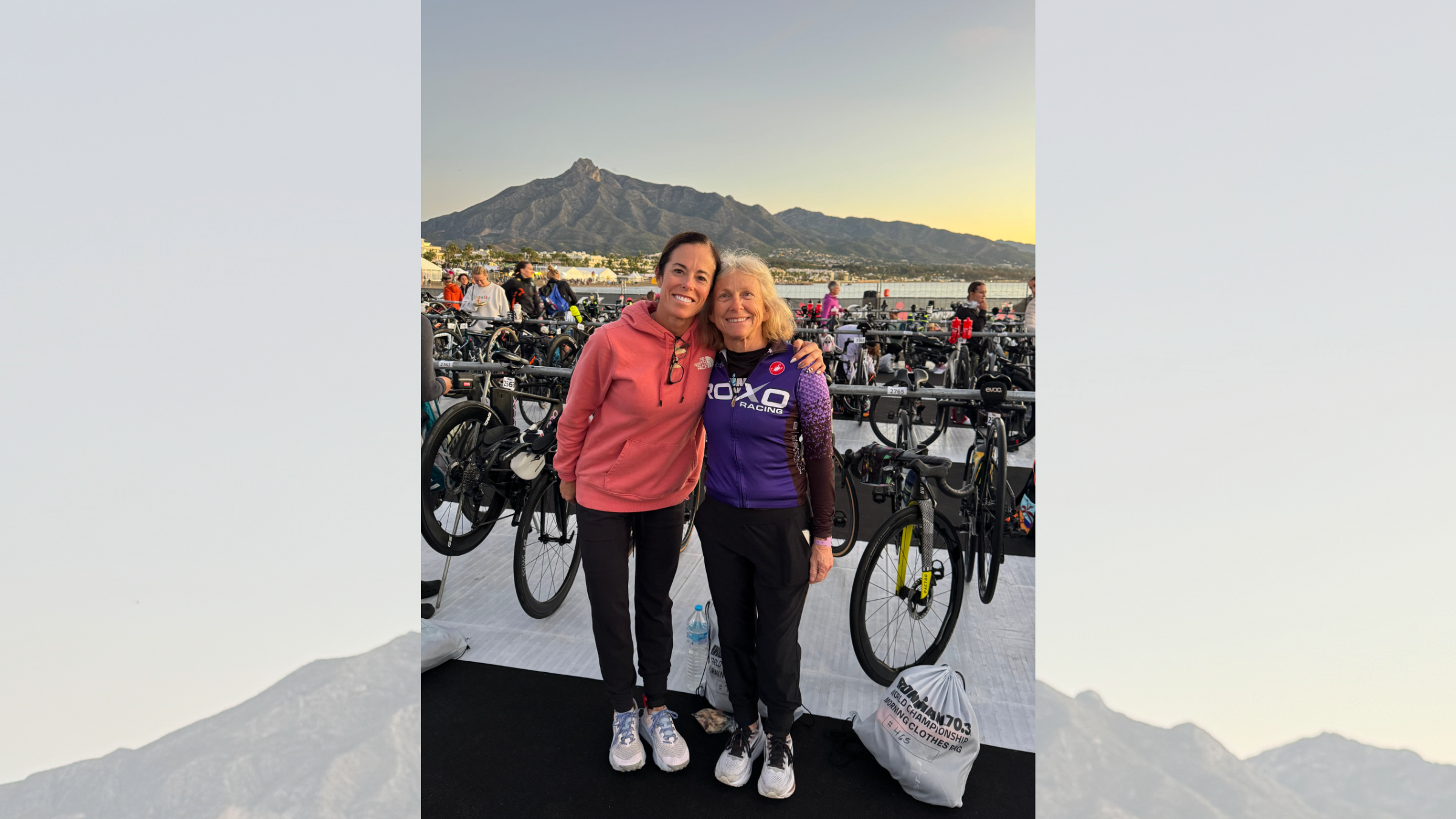 Tara Snow (left) with Carey Cribb who decided to loan out her bike to Snow after a less-than-ideal lead up to race day.