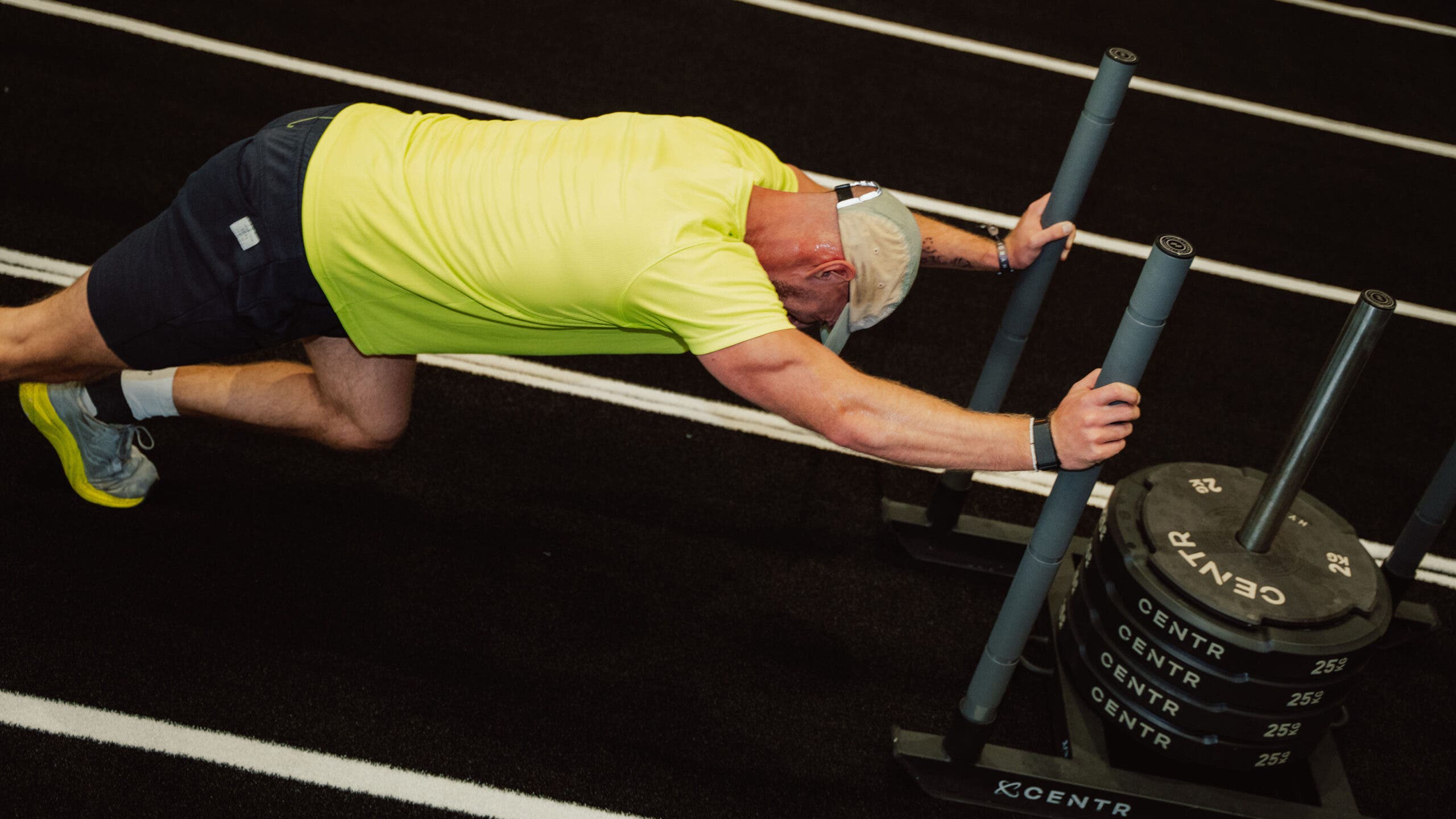 Hyrox involves eight timed “functional workout stations,” with a 1K run after each.