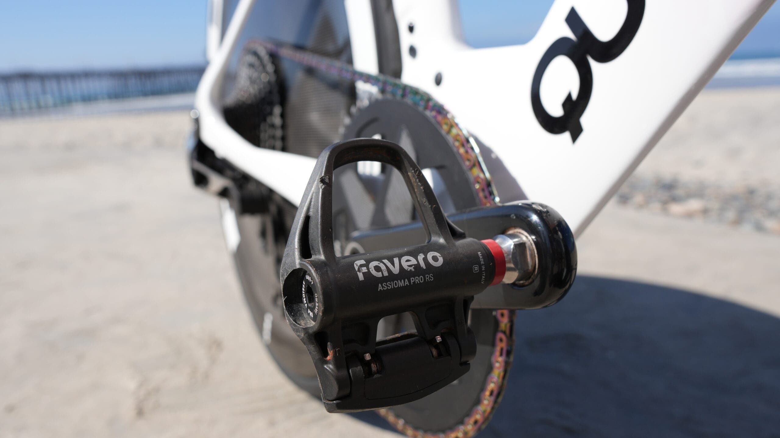 Sanchez chose to use Favero Assimomo PRO-RS pedals to measure power on the 70.3 Oceanside mountain bike trail.