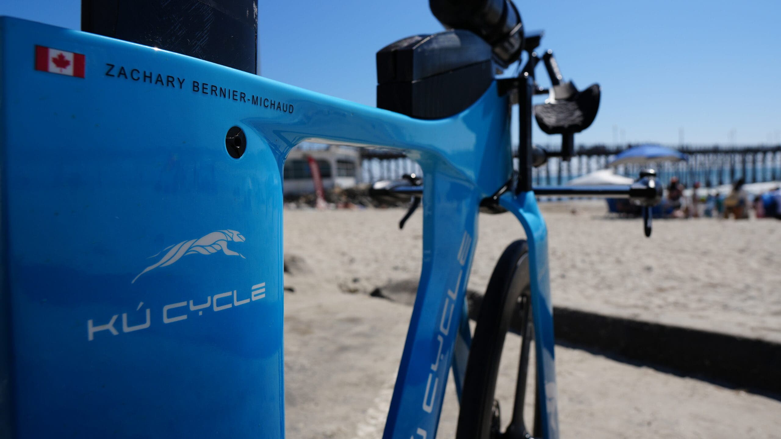 Here we see another custom touch to Bernier Michaud's ride, but also 