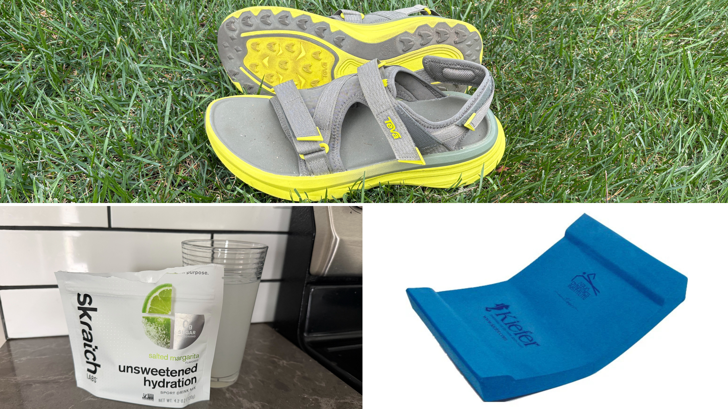 A pair of sandals you can run safely and comfortably in, a new gadget to train your core muscles in the pool, and an unsweetened electrolyte drink mix all made our editors' list of favorite gear this month.