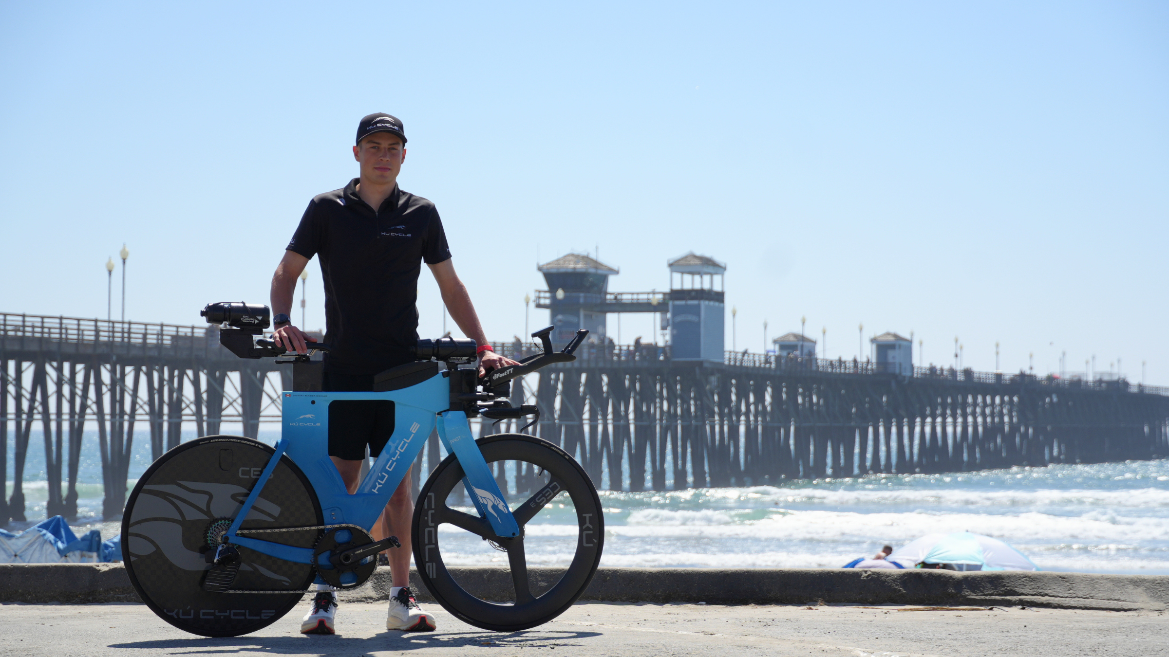 Zachary Bernier-Michaude will ride the Ku TF1 triathlon bike at the Ironman 70.3 Oceanside this weekend.