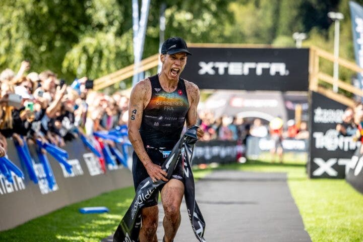 Recent years have seen the French dominate XTERRA triathlon racing, with Arthur Serrières and Solenne Billouin (seen here in 2023 and 2024, respectively) winning three world titles in a row after XTERRA expanded the World Championship to Europe.