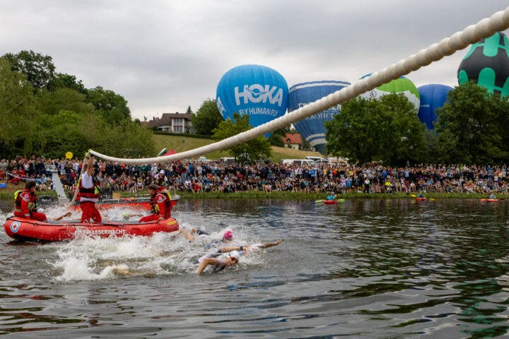 The famous in-water swim begins at Challenge Ruth