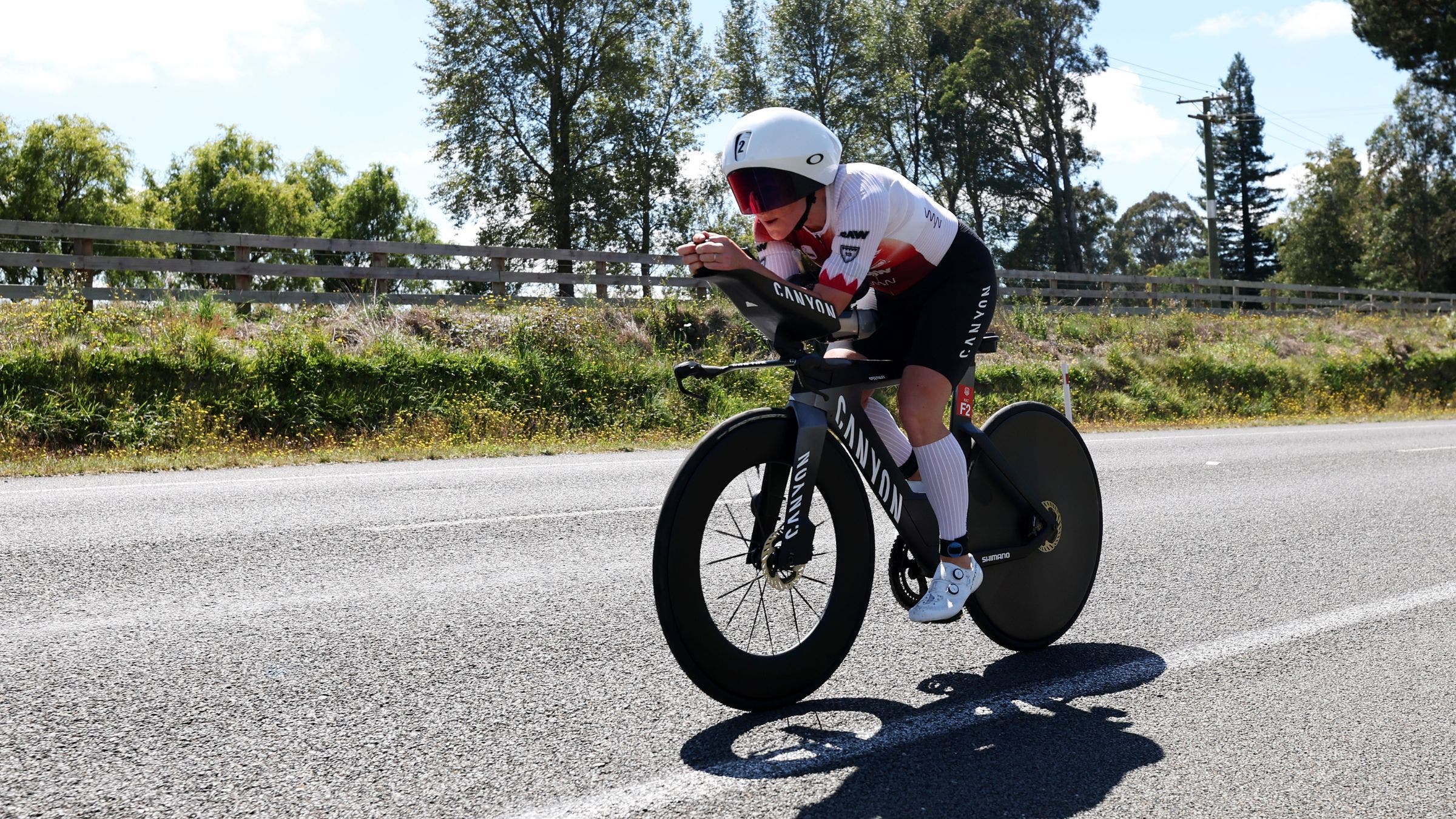 Kat Matthews during a triathlon race.