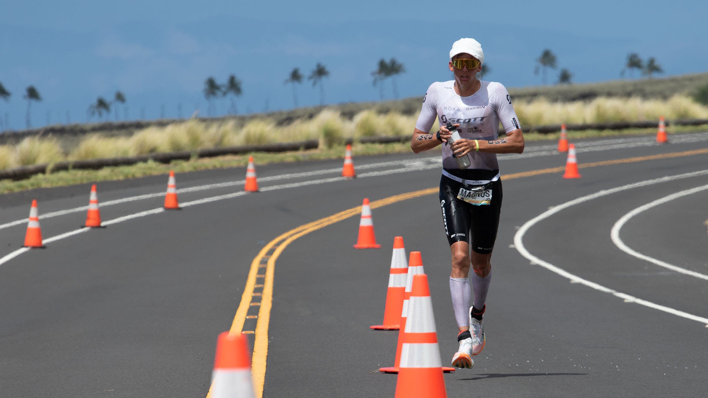 Magnus Ditlev on the run course of the 2026 Ironman World Championship.