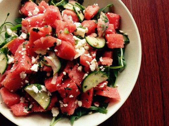 Cucumber, jalapeno and watermelon salad