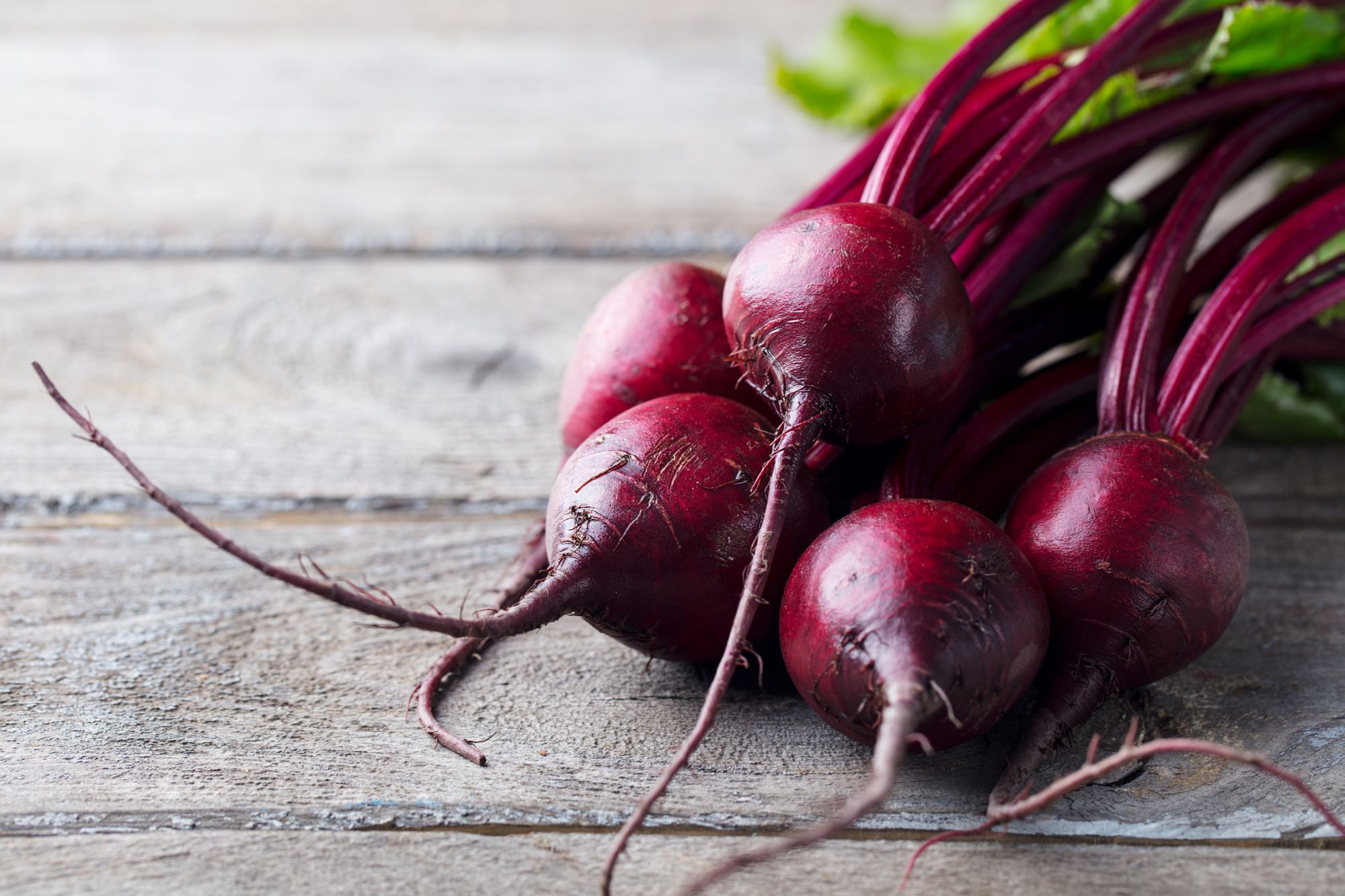 Whole beets on a table