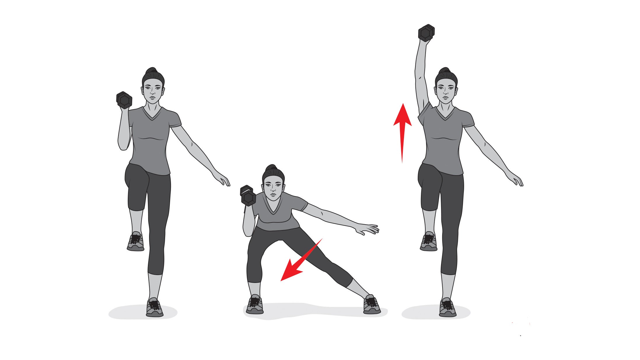 Lateral lunge with overhead press