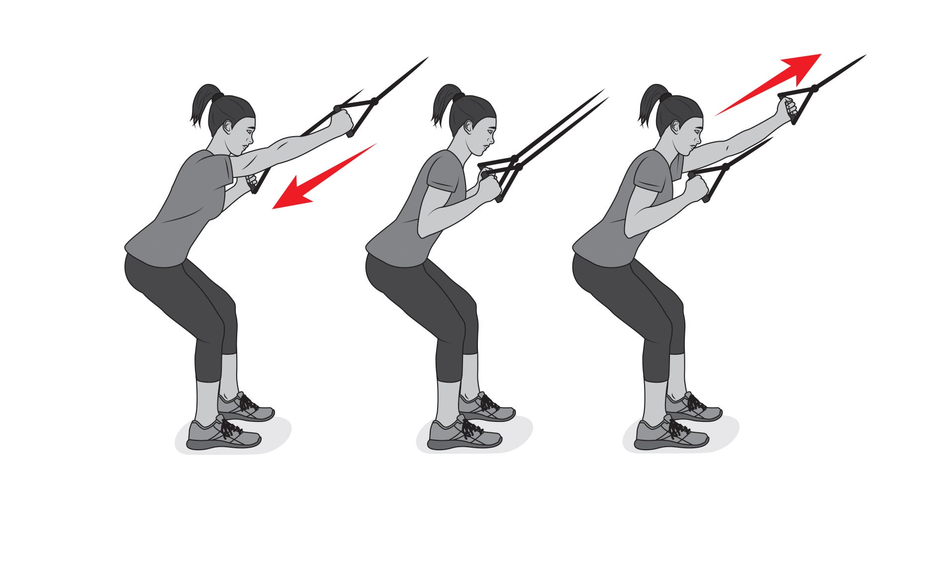 Alternating bent-over pull down with resistance cables